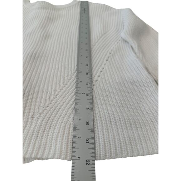 Lucky Brand White Lace Back Tie Sweater Size Medium Whimsy - Picture 12 of 16